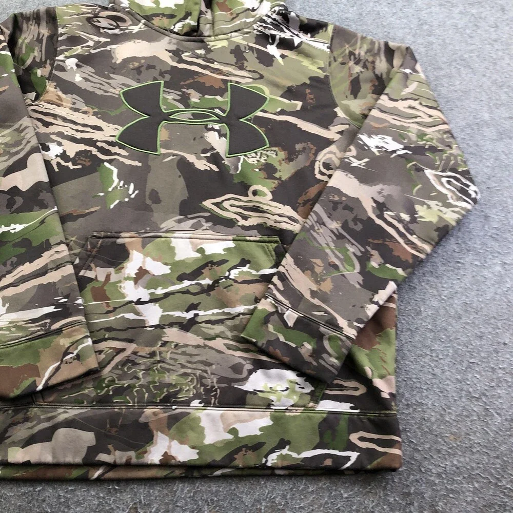 Under Armour Hoodie Youth Large 14-16 Camo Pullover Fleece Kangaroo Pocket Logo